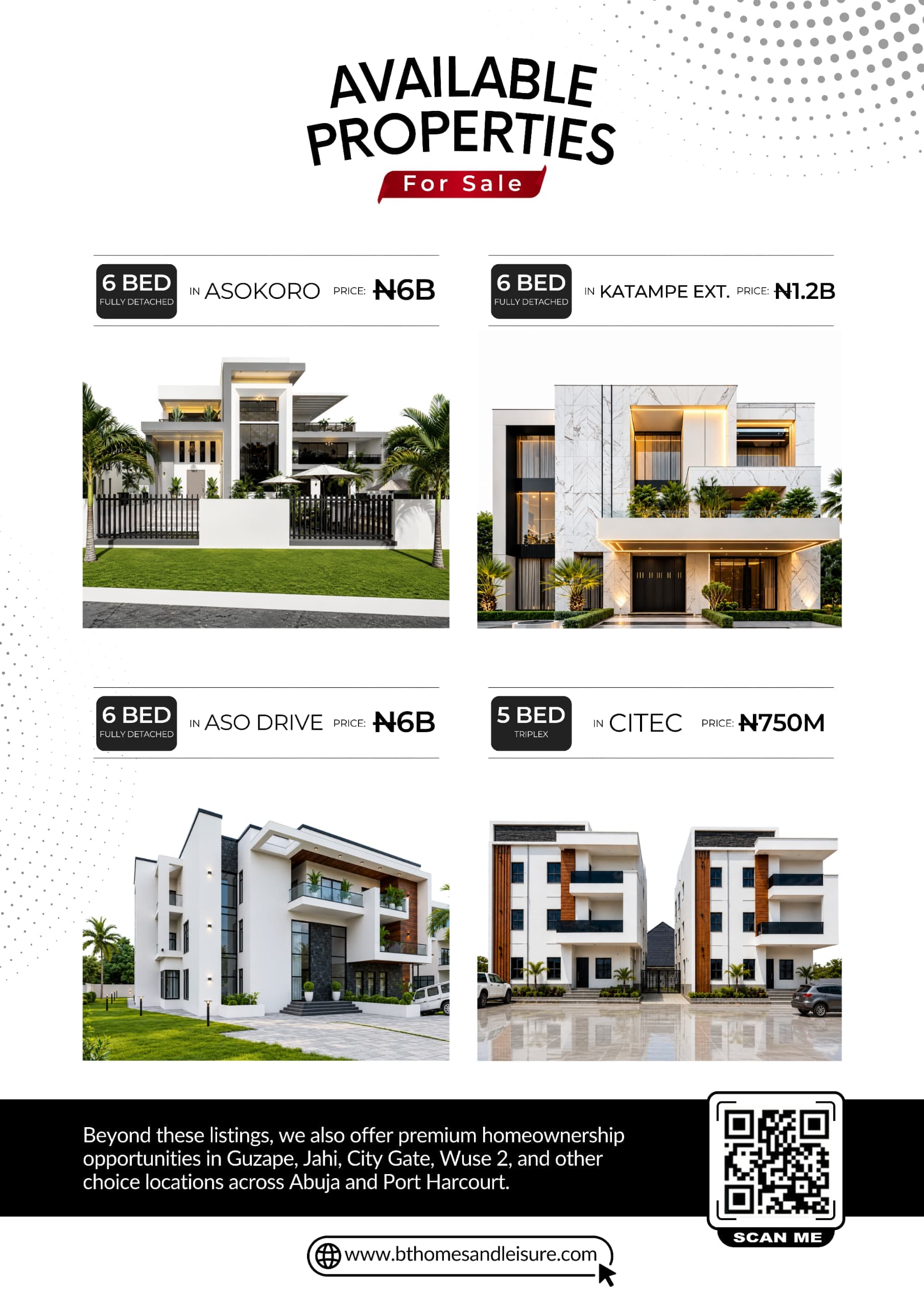 Discover Premium Properties Across Abuja with BT Homes & Leisure