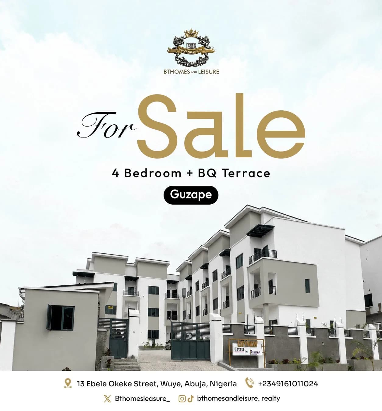 4 bedroom terraces with BQ Cover